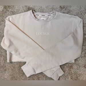 Lounge Cream Cropped Sweatshirt